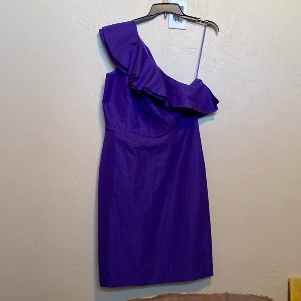 J.Crew Purple One shoulder dress
